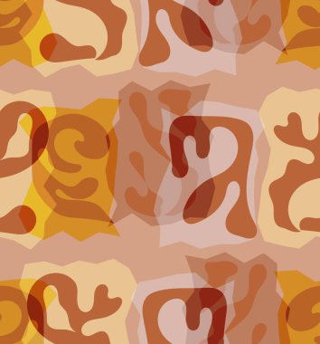 Organik Matisse şekillerinin kusursuz desenleri. Doğal toprak renkleri. Çiçekli sualtı yaşamı. Soyut deniz yosunu kamuflaj arka planı. Moda dalgalı geometri. Rastgele katmanlanmış el çizimi sanat.