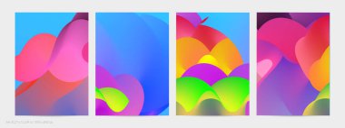 Üç boyutlu sıvı dalgalı şekil. Parlak bulutlu fütüristik arka plan. Soyut müzik dalgalarında canlı gradyan akışı. Dinamik sıvı doku. Moda uçucu tasarımı için yaratıcı vektör şablonu.