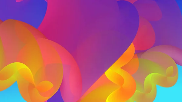 Üç boyutlu sıvı dalgalı şekil. Parlak bulutlu fütüristik arka plan. Soyut müzik dalgalarında canlı gradyan akışı. Dinamik sıvı doku. Moda kapak tasarımı için yaratıcı vektör şablonu.