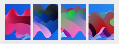 Üç boyutlu sıvı dalgalı şekil. Parlak bulutlu fütüristik arka plan. Soyut müzik dalgalarında canlı gradyan akışı. Dinamik sıvı doku. Moda uçucu tasarımı için yaratıcı vektör şablonu.