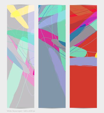 Asgari moda tarzında bir grup vektör soyut yaratıcı arka plan. Sosyal medya için modern şablonlar. Eğlenceli karalama şekli. Soyut geometrik şekilleri ve renkleri olan sanat manzarası.