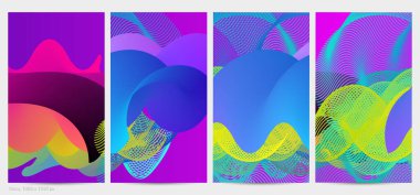 Üç boyutlu sıvı dalgalı şekil. Parlak bulutlu fütüristik arka plan. Soyut müzik dalgalarında canlı gradyan akışı. Dinamik sıvı doku. Moda post tasarımı için yaratıcı vektör şablonu.