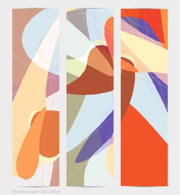 Asgari moda tarzında bir grup vektör soyut yaratıcı arka plan. Sosyal medya için modern şablonlar. Eğlenceli karalama şekli. Soyut geometrik şekilleri ve renkleri olan sanat manzarası.