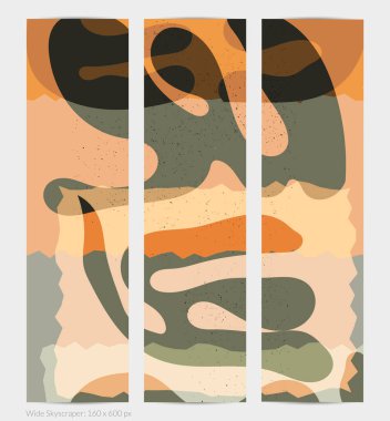 Matisse organik grange desenli. Doğal çiçek motifli soyut çağdaş web afişi şablonu. Asgari orta yüzyıl sanat geçmişi. Düz toprak renklerinde sanatsal botanik elementler.