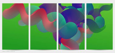 Üç boyutlu sıvı dalgalı şekil. Parlak bulutlu fütüristik arka plan. Soyut müzik dalgalarında canlı gradyan akışı. Dinamik sıvı doku. Moda post tasarımı için yaratıcı vektör şablonu.