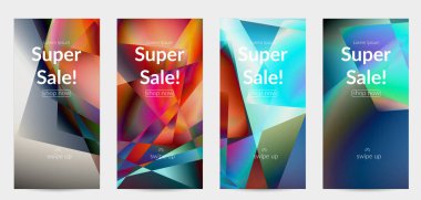 Soyut düzensiz çokgen arkaplan. Kristal veya elmas yapısında yansıyan ışığın çok renkli gradyanı. Kırılgan, keskin buz ya da cam dokusu. Düşük poli kübizmin çevre ışığı