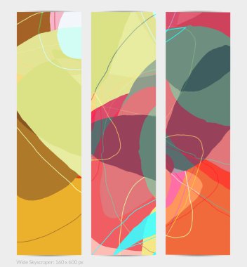 Asgari moda tarzında bir grup vektör soyut yaratıcı arka plan. Sosyal medya için modern şablonlar. Eğlenceli karalama şekli. Soyut geometrik şekilleri ve renkleri olan sanat manzarası.