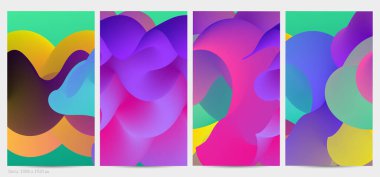 Üç boyutlu sıvı dalgalı şekil. Parlak bulutlu fütüristik arka plan. Soyut müzik dalgalarında canlı gradyan akışı. Dinamik sıvı doku. Moda post tasarımı için yaratıcı vektör şablonu.