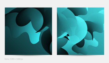 Üç boyutlu sıvı dalgalı şekil. Parlak bulutlu fütüristik arka plan. Soyut müzik dalgalarında canlı gradyan akışı. Dinamik sıvı doku. Moda post tasarımı için yaratıcı vektör şablonu.