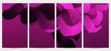 Üç boyutlu sıvı dalgalı şekil. Parlak bulutlu fütüristik arka plan. Soyut müzik dalgalarında canlı gradyan akışı. Dinamik sıvı doku. Moda post tasarımı için yaratıcı vektör şablonu.