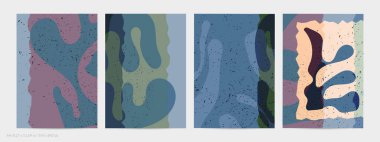 Matisse organik grange desenli. Doğal çiçek motifli soyut çağdaş uçucu şablonu. Asgari orta yüzyıl sanat geçmişi. Düz toprak renklerinde sanatsal botanik elementler.