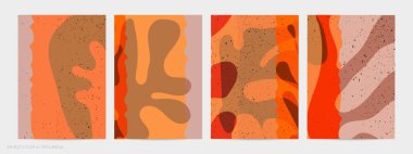 Matisse organik grange desenli. Doğal çiçek motifli soyut çağdaş uçucu şablonu. Asgari orta yüzyıl sanat geçmişi. Düz toprak renklerinde sanatsal botanik elementler.