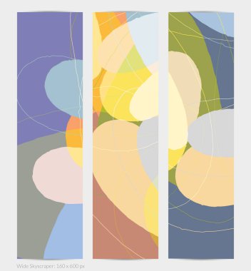 Asgari moda tarzında bir grup vektör soyut yaratıcı arka plan. Sosyal medya için modern şablonlar. Eğlenceli karalama şekli. Soyut geometrik şekilleri ve renkleri olan sanat manzarası.