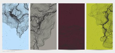 Çok ince bir ağ şekli. Soyut 3D bilgisayar modelleme bilim geometrisi. Gelişigüzel parçacıklarla etkileşen fütüristik ses dalgası. Düz dünyevi arkaplanda büyüyen küf dokusu.