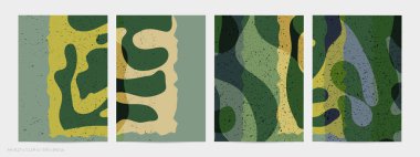 Matisse organik grange desenli. Doğal çiçek motifli soyut çağdaş uçucu şablonu. Asgari orta yüzyıl sanat geçmişi. Düz toprak renklerinde sanatsal botanik elementler.