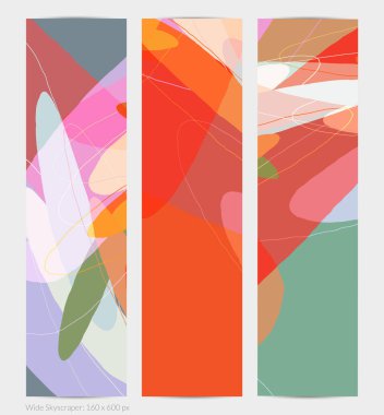 Asgari moda tarzında bir grup vektör soyut yaratıcı arka plan. Sosyal medya için modern şablonlar. Eğlenceli karalama şekli. Soyut geometrik şekilleri ve renkleri olan sanat manzarası.