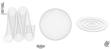 Soyut vektör nesnesi ayarlandı. Geometrik tel çerçeve şeklinin moleküler yapı yapısı. Teknoloji bilgisayar bilimi tasarım elementi. Üç boyutlu dijital modelleme. Optik sanat arkaplanı.