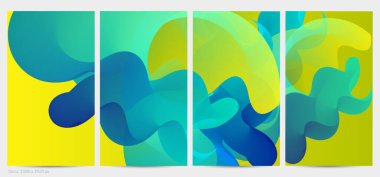 Üç boyutlu sıvı dalgalı şekil. Parlak bulutlu fütüristik arka plan. Soyut müzik dalgalarında canlı gradyan akışı. Dinamik sıvı doku. Moda post tasarımı için yaratıcı vektör şablonu.