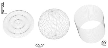 Soyut vektör nesnesi ayarlandı. Geometrik tel çerçeve şeklinin moleküler yapı yapısı. Teknoloji bilgisayar bilimi tasarım elementi. Üç boyutlu dijital modelleme. Optik sanat arkaplanı.