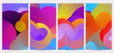 Üç boyutlu sıvı dalgalı şekil. Parlak bulutlu fütüristik arka plan. Soyut müzik dalgalarında canlı gradyan akışı. Dinamik sıvı doku. Moda post tasarımı için yaratıcı vektör şablonu.