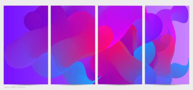 Üç boyutlu sıvı dalgalı şekil. Parlak bulutlu fütüristik arka plan. Soyut müzik dalgalarında canlı gradyan akışı. Dinamik sıvı doku. Moda post tasarımı için yaratıcı vektör şablonu.