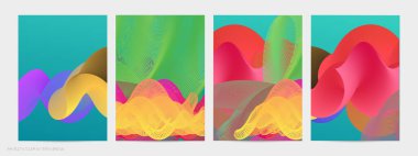 Üç boyutlu sıvı dalgalı şekil. Parlak bulutlu fütüristik arka plan. Soyut müzik dalgalarında canlı gradyan akışı. Dinamik sıvı doku. Moda uçucu tasarımı için yaratıcı vektör şablonu.