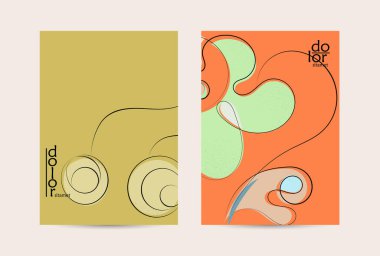 Eko ambalaj vektör tasarımı. Düz renkli meyve logosu ve grunge deseni. Doodle sebze çiziyor. Sağlıklı yiyecek. Vegan cıvata eskiz posteri. Yaz organik taze kavram.