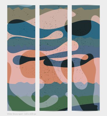 Matisse organik grange desenli. Doğal çiçek motifli soyut çağdaş web afişi şablonu. Asgari orta yüzyıl sanat geçmişi. Düz toprak renklerinde sanatsal botanik elementler.