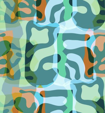 Organik Matisse şekillerinin kusursuz desenleri. Doğal toprak renkleri. Çiçekli sualtı yaşamı. Soyut deniz yosunu kamuflaj arka planı. Moda dalgalı geometri. Rastgele katmanlanmış el çizimi sanat.