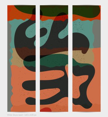 Matisse organik grange desenli. Doğal çiçek motifli soyut çağdaş web afişi şablonu. Asgari orta yüzyıl sanat geçmişi. Düz toprak renklerinde sanatsal botanik elementler.