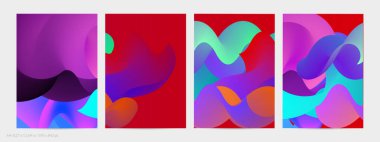 Üç boyutlu sıvı dalgalı şekil. Parlak bulutlu fütüristik arka plan. Soyut müzik dalgalarında canlı gradyan akışı. Dinamik sıvı doku. Moda uçucu tasarımı için yaratıcı vektör şablonu.