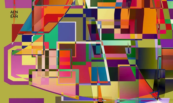 Streszczenie Tapety Wektorowej Duże Tętniące Życiem Kolorowe Nakładające Się Kwadraty — Wektor stockowy