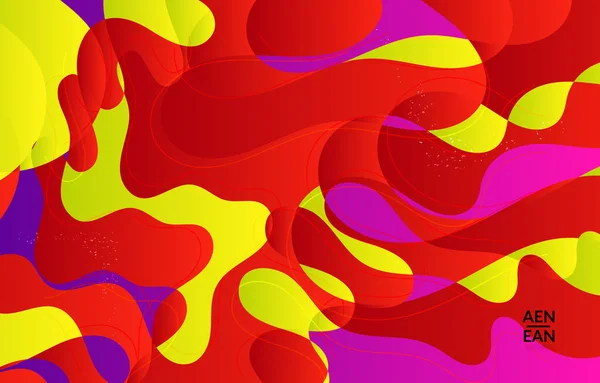 抽象ベクトル壁紙カバーテンプレート明るいグラデーション波状有機重複図形グランジテクスチャ 流体波線アート 季節販売広告技術用テンプレート — ストックベクタ