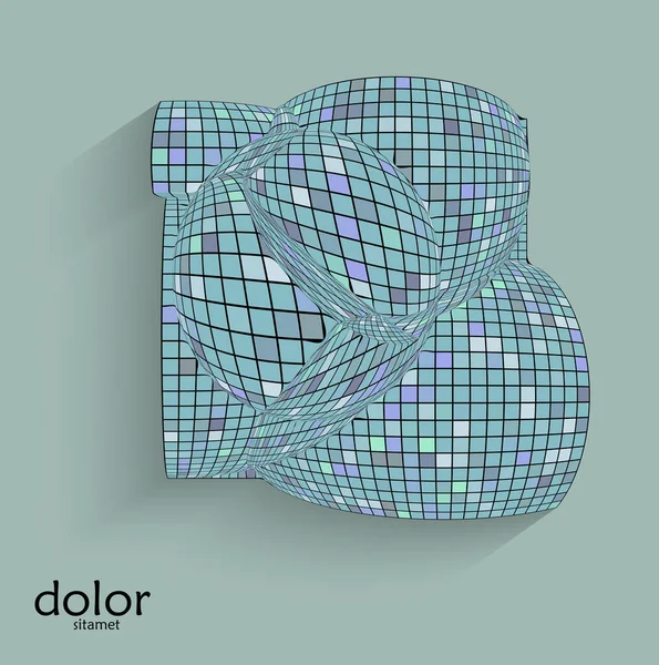 Abstracte Vector Geometrische Vorm Met Realistische Schaduw Platte Gekleurde Achtergrond — Stockvector