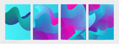 Üç boyutlu sıvı dalgalı şekil. Parlak bulutlu fütüristik arka plan. Soyut müzik dalgalarında canlı gradyan akışı. Dinamik sıvı doku. Moda uçucu tasarımı için yaratıcı vektör şablonu.