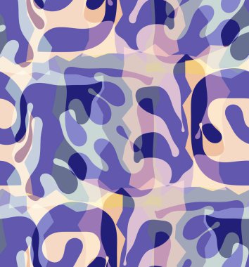 Organik Matisse şekillerinin kusursuz desenleri. Doğal toprak renkleri. Çiçekli sualtı yaşamı. Soyut deniz yosunu kamuflaj arka planı. Moda dalgalı geometri. Rastgele katmanlanmış el çizimi sanat.