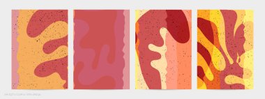 Matisse organik grange desenli. Doğal çiçek motifli soyut çağdaş uçucu şablonu. Asgari orta yüzyıl sanat geçmişi. Düz toprak renklerinde sanatsal botanik elementler.