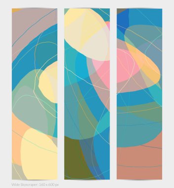Asgari moda tarzında bir grup vektör soyut yaratıcı arka plan. Sosyal medya için modern şablonlar. Eğlenceli karalama şekli. Soyut geometrik şekilleri ve renkleri olan sanat manzarası.