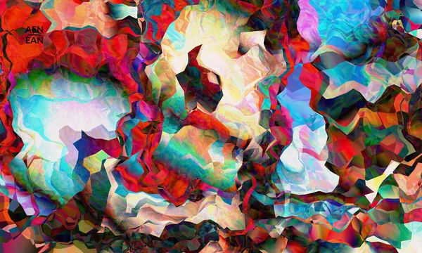 Moldura Digital Abstrata Textura Vetorial Artística Padrão Ondulado Multicolorido Sobrepondo — Vetor de Stock