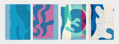 Matisse organik grange desenli. Doğal çiçek motifli soyut çağdaş uçucu şablonu. Asgari orta yüzyıl sanat geçmişi. Düz toprak renklerinde sanatsal botanik elementler.