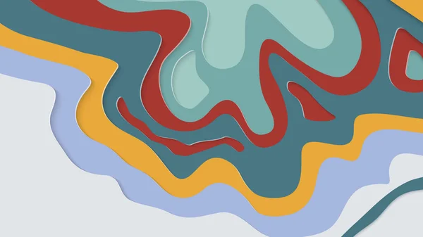 Αφηρημένη Χαρτί Κοπεί Τέχνη Πολύχρωμο Φόντο Κυματιστά Στρώματα Χαρτί Σκάφος — Διανυσματικό Αρχείο