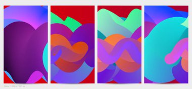 Üç boyutlu sıvı dalgalı şekil. Parlak bulutlu fütüristik arka plan. Soyut müzik dalgalarında canlı gradyan akışı. Dinamik sıvı doku. Moda post tasarımı için yaratıcı vektör şablonu.