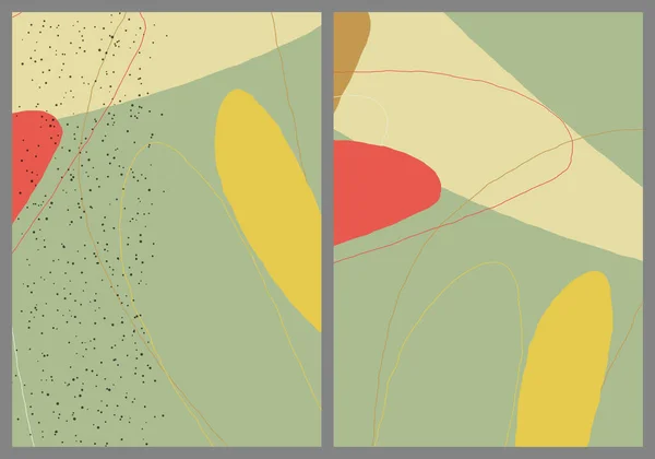 Линейный Абстрактный Рисунок Плоском Фоне Современная Композиция Современное Искусство Печать — стоковый вектор