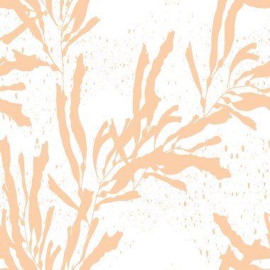 Soyut el çizimi vektör pürüzsüz desen. Çiçek motifleri, kaba acı dokusu, doğal toprak renkleri. Noktalar damlalar işaretleyici fırça darbeleri sanatsal arkaplan oluşturur.