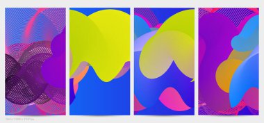 Üç boyutlu sıvı dalgalı şekil. Parlak bulutlu fütüristik arka plan. Soyut müzik dalgalarında canlı gradyan akışı. Dinamik sıvı doku. Moda post tasarımı için yaratıcı vektör şablonu.