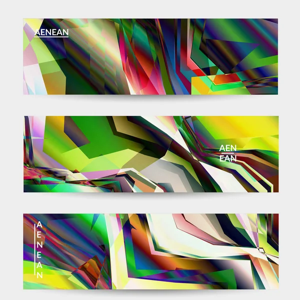 Abstract Vector Banner Sjabloon Diagonaal Geometrisch Levendig Gekleurd Patroon Gepolariseerd — Stockvector