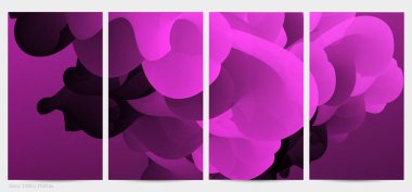 Üç boyutlu sıvı dalgalı şekil. Parlak bulutlu fütüristik arka plan. Soyut müzik dalgalarında canlı gradyan akışı. Dinamik sıvı doku. Moda post tasarımı için yaratıcı vektör şablonu.