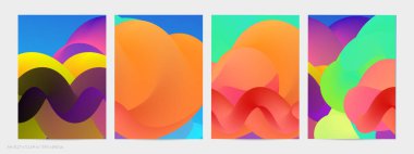 Üç boyutlu sıvı dalgalı şekil. Parlak bulutlu fütüristik arka plan. Soyut müzik dalgalarında canlı gradyan akışı. Dinamik sıvı doku. Moda uçucu tasarımı için yaratıcı vektör şablonu.