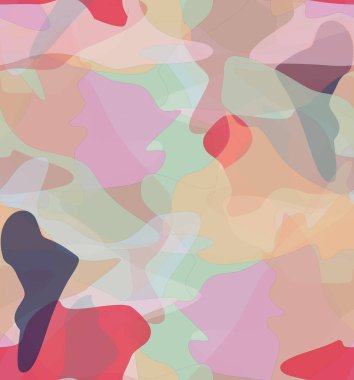 Soyut suluboya kusursuz vektör deseni. Rastgele şeffaf dalgalı şekiller sanatsal acı dokusu yaratır. Pastel rengarenk arka plan ve organik doğal toprak renkleri. Evrensel duvar kağıdı.