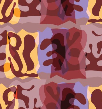 Organik Matisse şekillerinin kusursuz desenleri. Doğal toprak renkleri. Çiçekli sualtı yaşamı. Soyut deniz yosunu kamuflaj arka planı. Moda dalgalı geometri. Rastgele katmanlanmış el çizimi sanat.